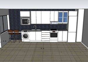 cocina pequeña y alargada